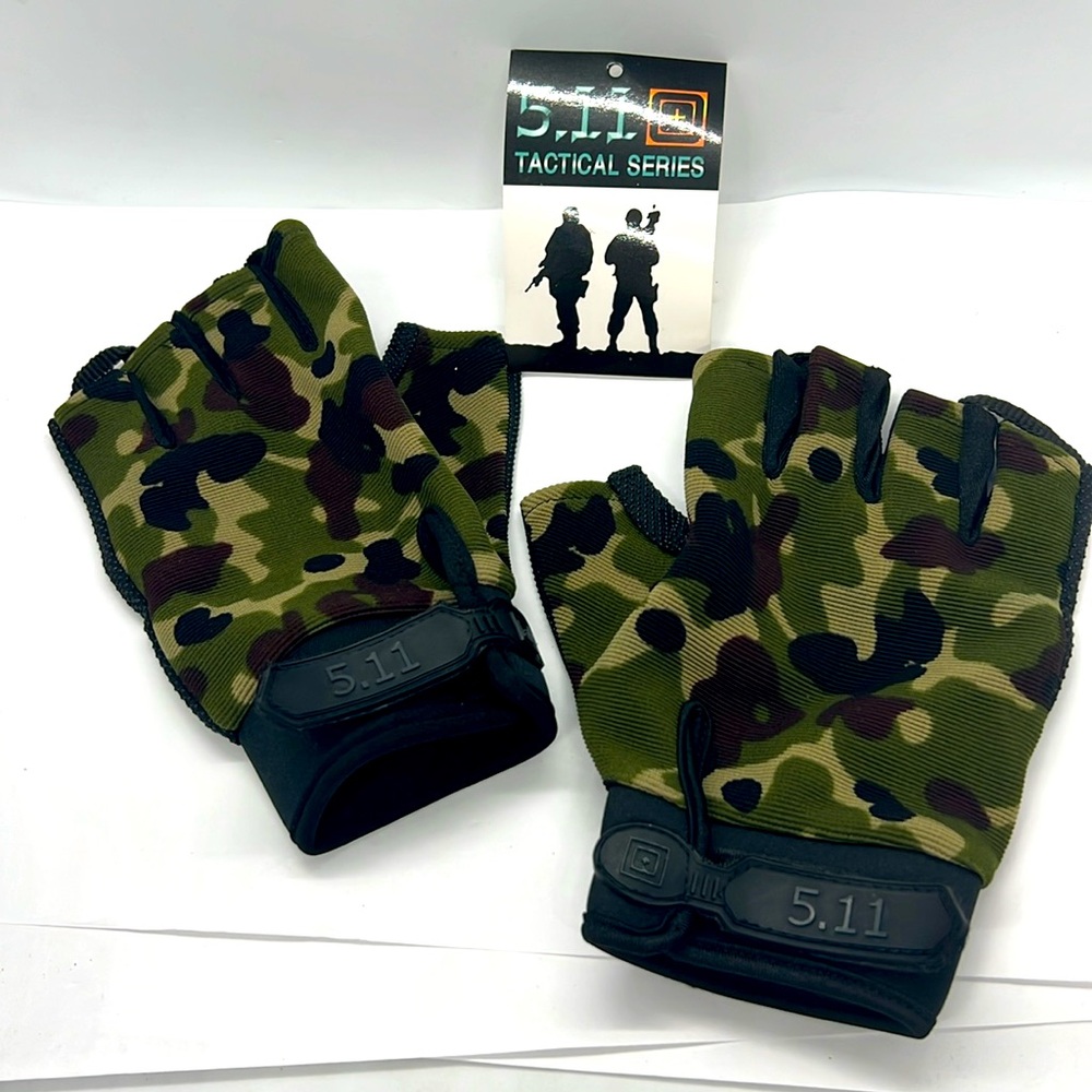 5.11 Tactical Fingerless Gloves Camo Camouflage NWT
